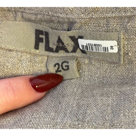 Flax Linen Sleeveless Tank Top Brown 2X - Picture 4 of 5